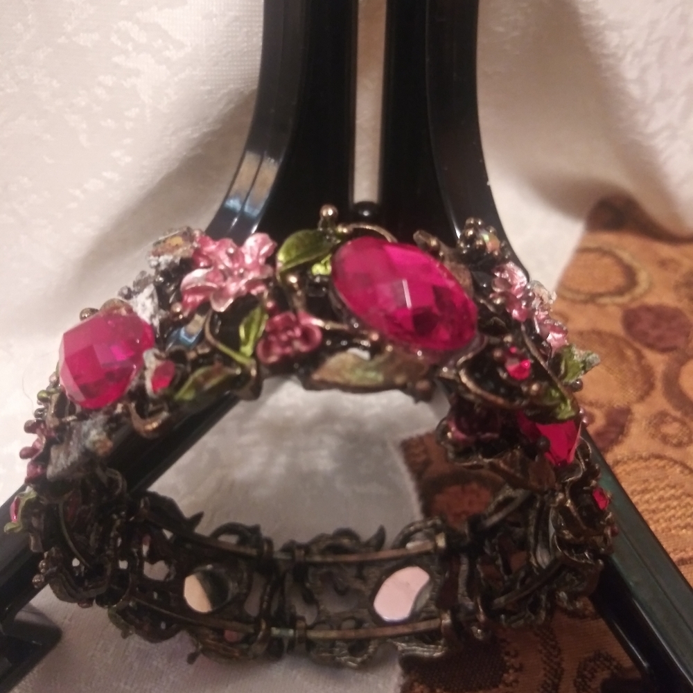Vintage Jeweled Cuff Bracelet - Picture 2 of 5